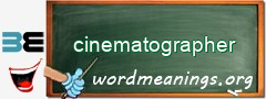 WordMeaning blackboard for cinematographer